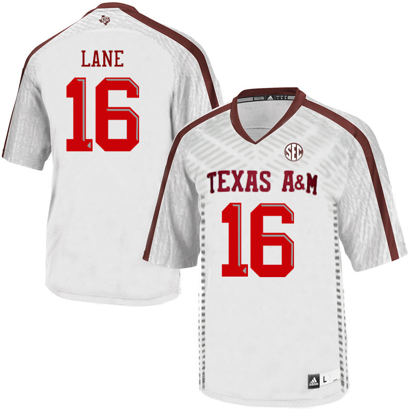 Men #16 Chase Lane Texas A&M Aggies College Football Jerseys Sale-White
